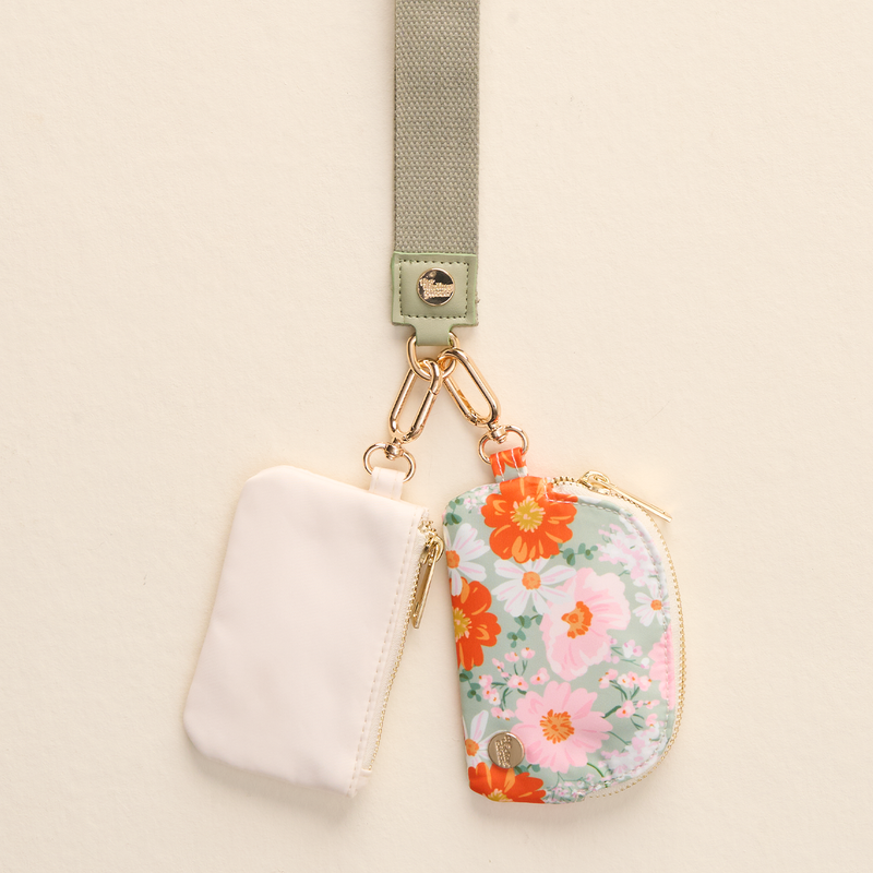 Dynamic Duo Pouch Wristlet-Bouquet Beauty Sage