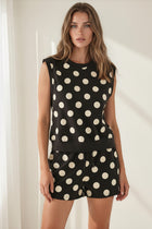 Knit Polka Dot Shorts - Black