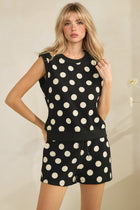 Knit Polka Dot Shorts - Black