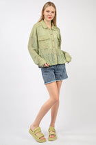 Lace Shacket - Sage