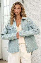 Washed Star Print Denim Shacket
