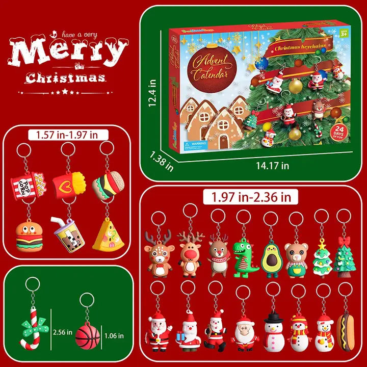 24 Pcs Keychain Advent Calendar