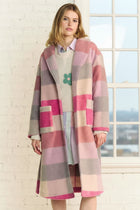 Fuzzy Checker Belted Coat