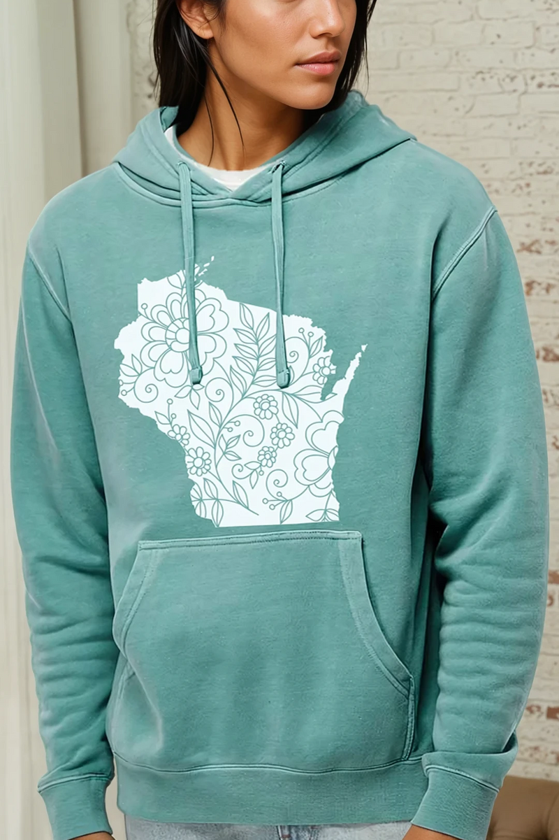 Garment Dyed WI Hoodie - Teal