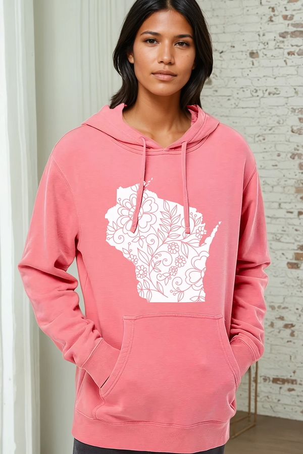 Garment Dyed WI Hoodie - Berry