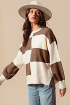 Loose Fit Checkered Sweater