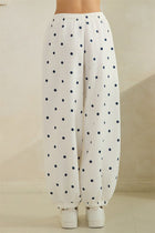 Polka Dot Joggers - Cream