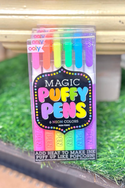 Stylos 3D OOLY Magic Puffy – Set De 6 Encres Fluo Qui Gonflent à La Chaleur – Loisir Créatif Original