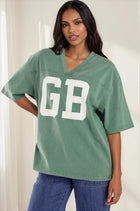 GB V-Neck Mineral Wash Short Sleeve Tee