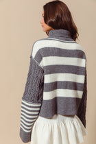 Multi Stripe Cable Knit Sweater