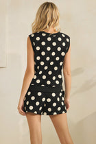 Knit Polka Dot Shorts - Black