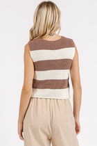 Striped Sweater Vest - Cocoa