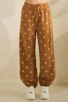 Polka Dot Joggers - Rust/Pink