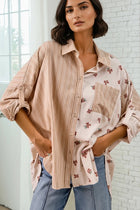 Flower Stripe Mixed Top