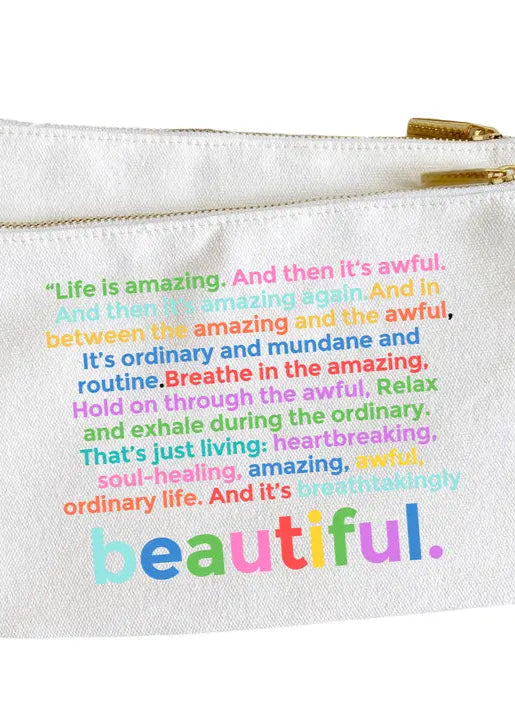 Life Is Amazing Colorblock Pouch