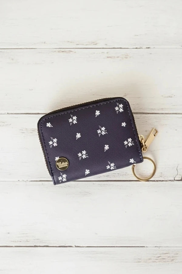 Zip Around Wallet - Pretty Posies Navy