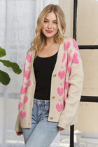 Fuzzy Heart Cardigan