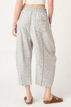 Floral Print Seam Detail Barrel Pants