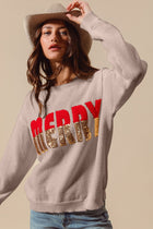 Contrast Sequin Merry Sweater