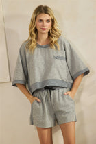 Contrast Trim Elastic Waist Shorts