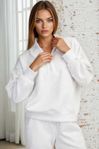 Luxe Scuba Half Zip Jacket - Light Heather Grey