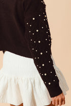 Pearl Embellished Sweater - Black