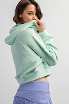 Crop Hoodie Sweatshirt - Mint