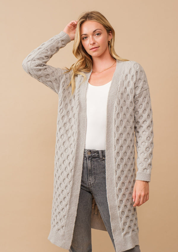 Honeycomb Cable Knit Cardigan