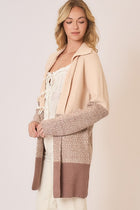 Waffle Knit Color Block Cardi