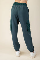 Patched Pocket Scuba Joggers - Midnight Green