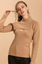 Knit Tank Sweater Combo - Walnut