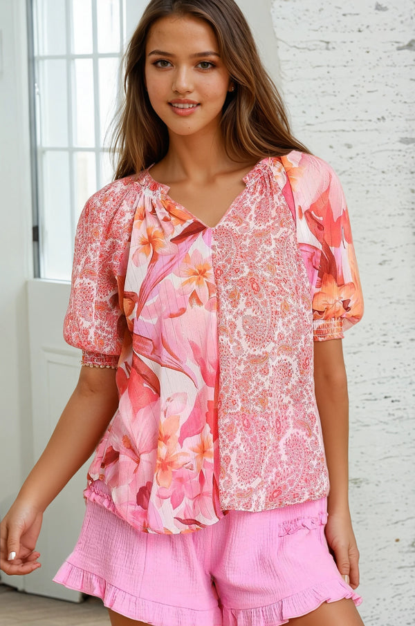 Mixed Paisley Top