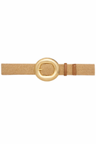 Woven Round Buckle Belt - Khaki
