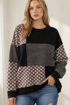 Mosaic Patchwork Top - Black