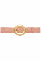 Woven Round Buckle Belt - Pink
