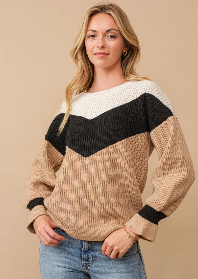 Chevron Colorblock Sweater