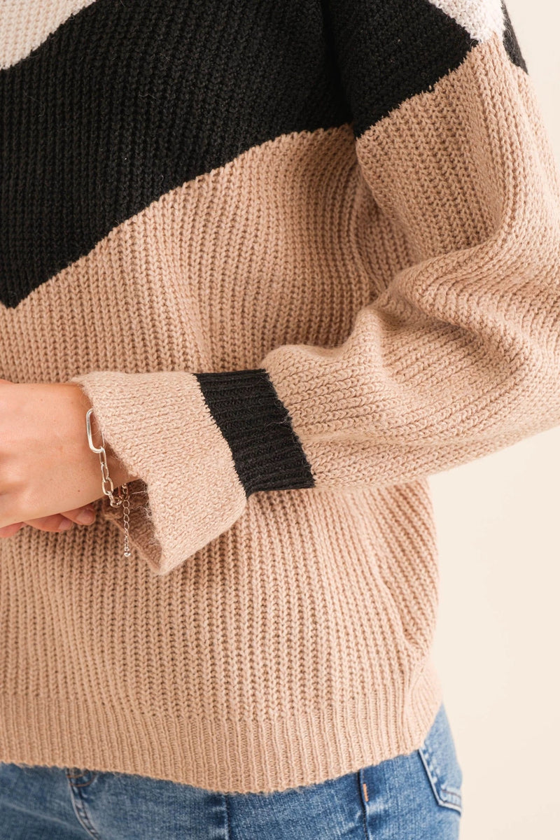 Chevron Colorblock Sweater