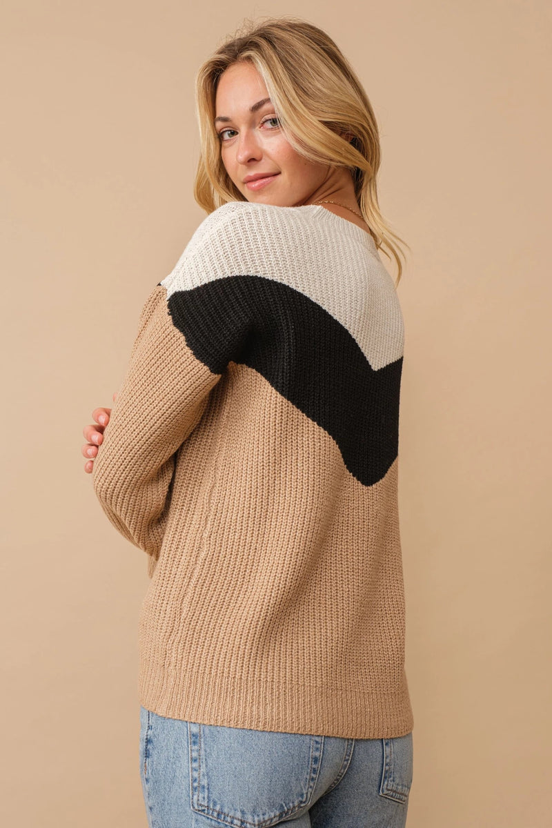 Chevron Colorblock Sweater