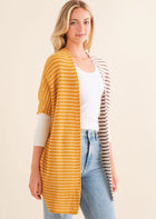 Mustard/Taupe Stripe Cardigan