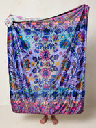 Double-Sided Cozy Throw Blanket - Coffee Cups