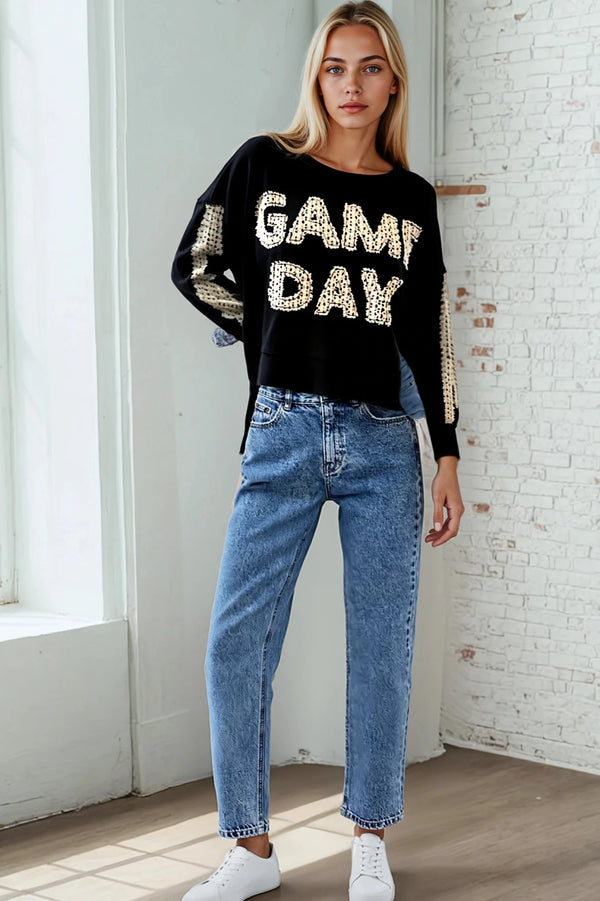 Lace Detail Game Day Top