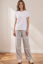 Lace Trim Wide-Leg Sweatpants