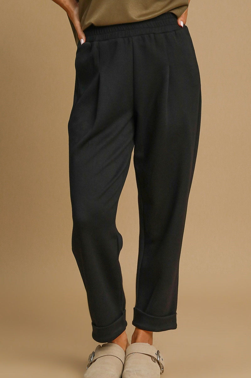 Luxe Knit Slim Fit Pants - Black