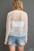 Ribbon Pattern Lace Top - White