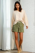 Linen Blend Bow Shorts