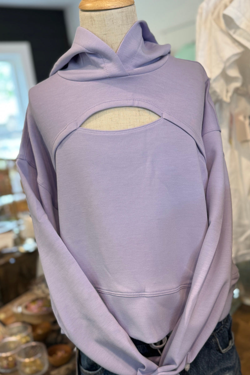 Girl's Reese Scuba Keyhole Hoodie - Lavender