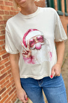 Garment Dyed Crop Tee - Santa/Bubblegum