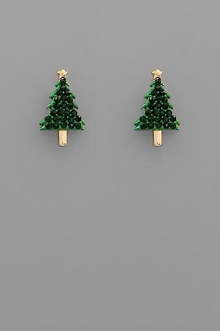 Christmas Tree Crystal Studs