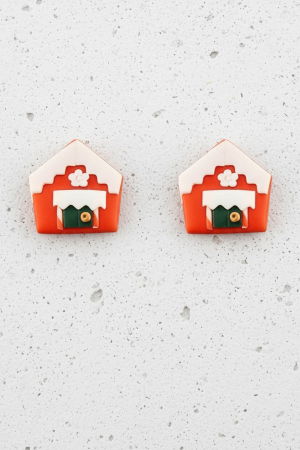 Christmas House Clay Studs