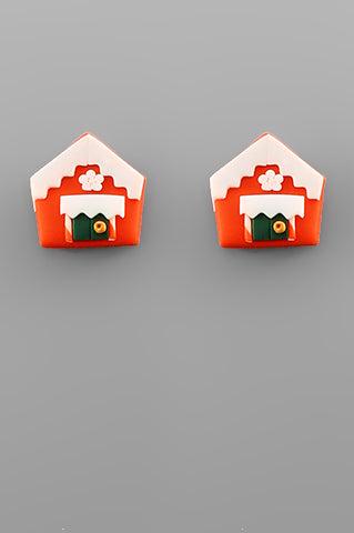 Christmas House Clay Studs